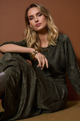 Joseph Ribkoff Pleated Satin Boxy Top