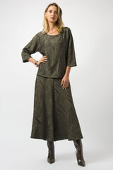 Joseph Ribkoff Pleated Satin Boxy Top