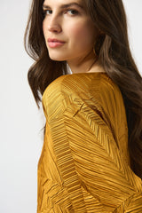 Joseph Ribkoff Pleated Satin Boxy Top