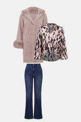 Joseph Ribkoff Recycled Satin Animal Print Top