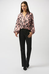 Joseph Ribkoff Recycled Satin Animal Print Top