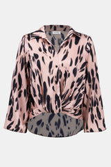 Joseph Ribkoff Recycled Satin Animal Print Top