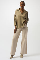 Joseph Ribkoff Recycled Hammered Satin Boxy Top