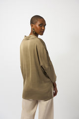 Joseph Ribkoff Recycled Hammered Satin Boxy Top