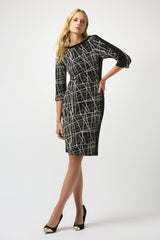 Joseph Ribkoff Abstract Print Sheath Dress