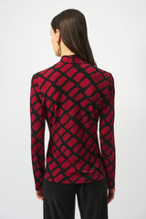 Joseph Ribkoff Geometric Print Fitted Wrap Top