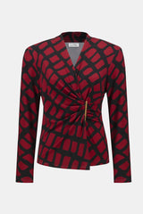 Joseph Ribkoff Geometric Print Fitted Wrap Top