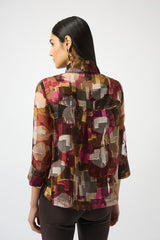 Joseph Ribkoff Organza Abstract Print 2pc Jacket