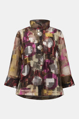 Joseph Ribkoff Organza Abstract Print 2pc Jacket