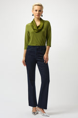 Joseph Ribkoff Satin Burnout Fitted Top