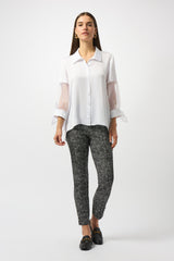 Joseph Ribkoff Satin & Organza Blouse