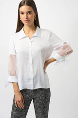Joseph Ribkoff Satin & Organza Blouse