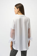 Joseph Ribkoff Satin & Organza Blouse
