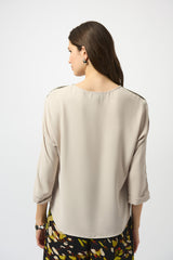 Joseph Ribkoff Recycled Soft Twill Boxy Top