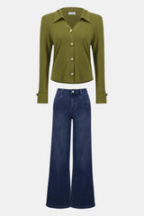 Joseph Ribkoff Moss Crepe Fitted Top