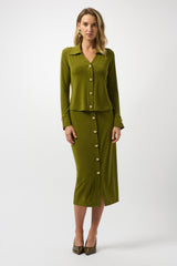 Joseph Ribkoff Moss Crepe Fitted Top