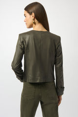 Joseph Ribkoff Foiled Faux Suede Fitted Jacket