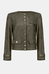 Joseph Ribkoff Foiled Faux Suede Fitted Jacket