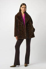 Joseph Ribkoff Leopard Print Faux Fur Coat