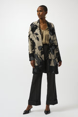 Joseph Ribkoff Abstract Jacuard Long Cardigan