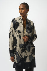 Joseph Ribkoff Abstract Jacuard Long Cardigan