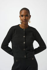 Joseph Ribkoff Crew Neck Button-Front Jacket