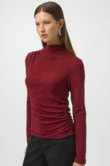 Joseph Ribkoff Glamorous Ruched High Neck Top