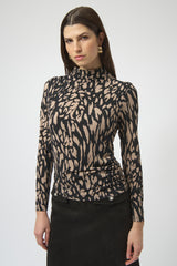Joseph Ribkoff Animal Print High Neck Top
