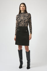 Joseph Ribkoff Animal Print High Neck Top