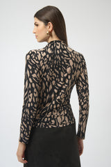 Joseph Ribkoff Animal Print High Neck Top