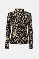 Joseph Ribkoff Animal Print High Neck Top