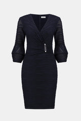 Joseph Ribkoff Lurex Cascade Knit Sheath Dress