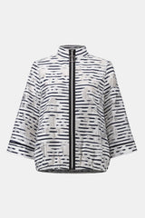 Joseph Ribkoff Jacquard Organza Bomber Jacket