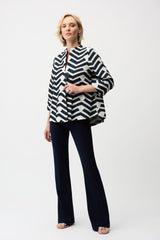 Joseph Ribkoff Geometric Jacquard Trapeze Jacket