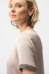 Joseph Ribkoff Satin Top With Rhinestones Top