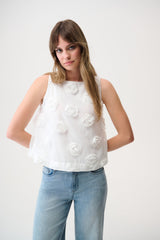 Joseph Ribkoff Top With 3D Floral Embroidery