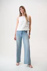 Joseph Ribkoff Top With 3D Floral Embroidery