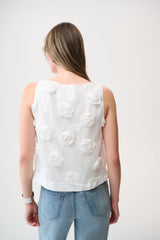 Joseph Ribkoff Top With 3D Floral Embroidery