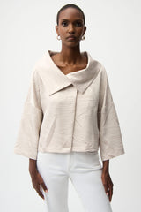 Joseph Ribkoff Pleated Satin Boxy Jacket