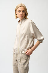 Joseph Ribkoff Satin Boxy Blouson Jacket