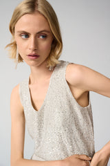 Joseph Ribkoff Sequins Yarn V-Neck Camisole