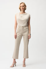 Joseph Ribkoff Cotton Top With Asymmetrical Collar