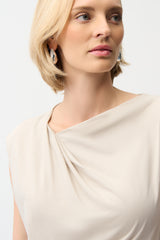 Joseph Ribkoff Cotton Top With Asymmetrical Collar