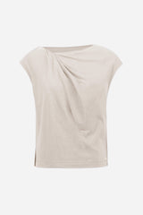 Joseph Ribkoff Cotton Top With Asymmetrical Collar