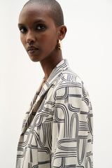 Joseph Ribkoff Geometric Print Straight-Cut Jacket