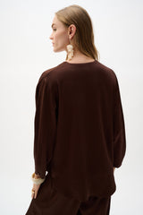 Joseph Ribkoff Satin Boxy Top With Dolman Sleeves