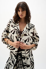 Joseph Ribkoff Woven Gauze Tropical Print Blazer