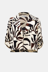 Joseph Ribkoff Woven Gauze Tropical Print Blazer