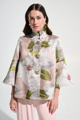 Joseph Ribkoff Floral Jacquard Bell Sleeve Jacket