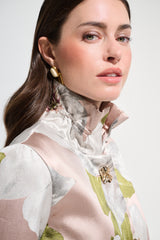 Joseph Ribkoff Floral Jacquard Bell Sleeve Jacket